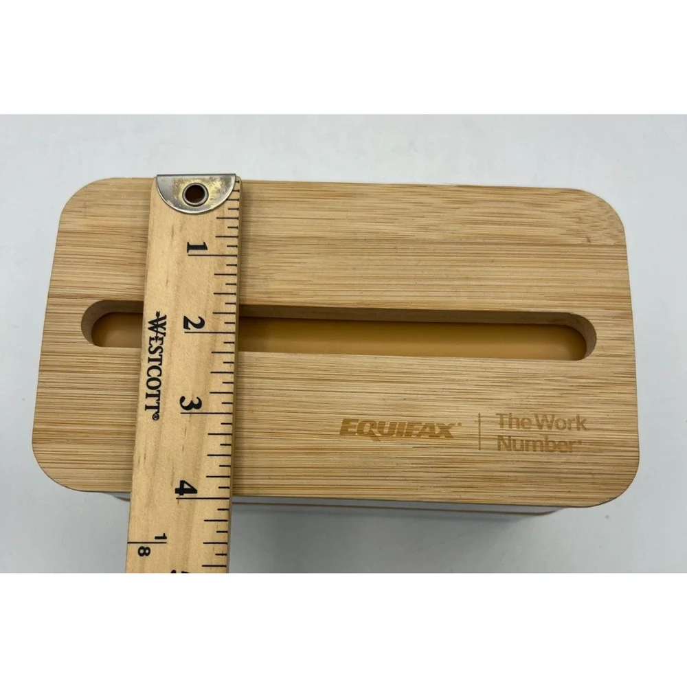 Equifax The Work Number Bento Lunch Box 2 Tier Bamboo Lid Spoon Strap Promo